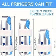 Finger Splint 3pc Support Brace fits Broken Fingers Straightening Knuckle Immobi