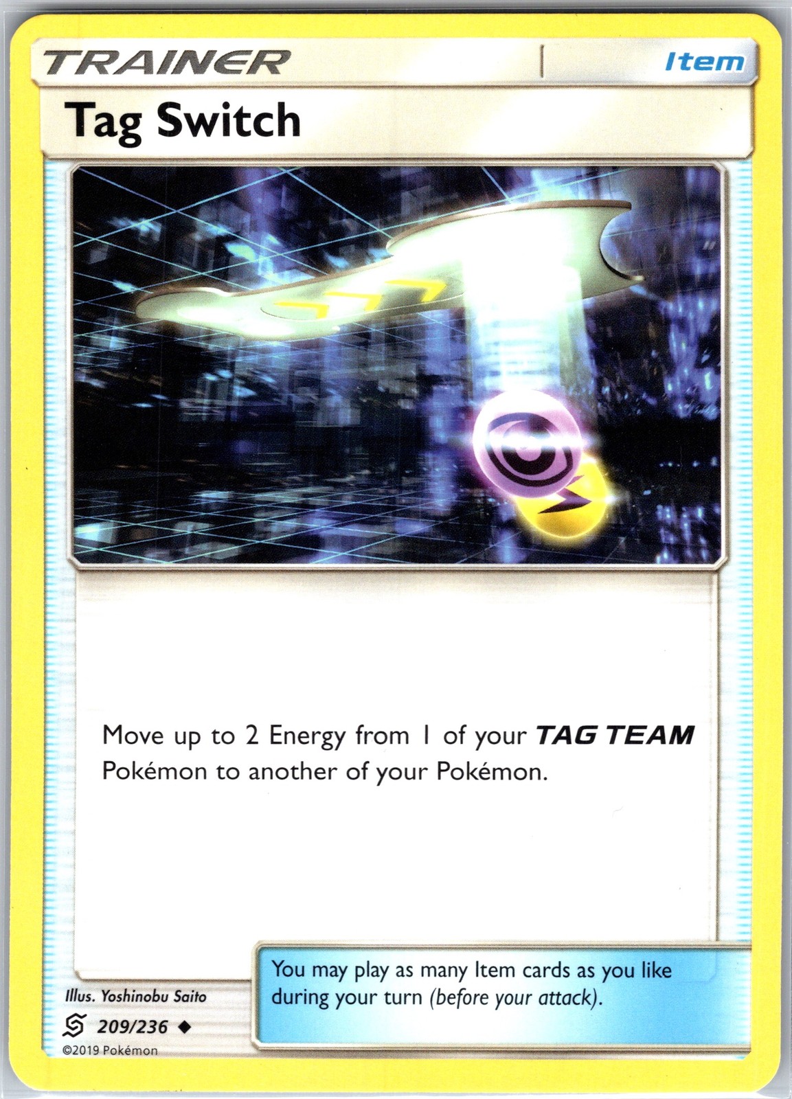 Tag Switch 209/236 Uncommon Regular Card SM - Unified Minds Pokemon TCG LP