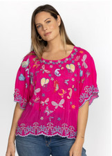 Johnny Was Bellona Blouse Butterfly Top Sz XL NWT