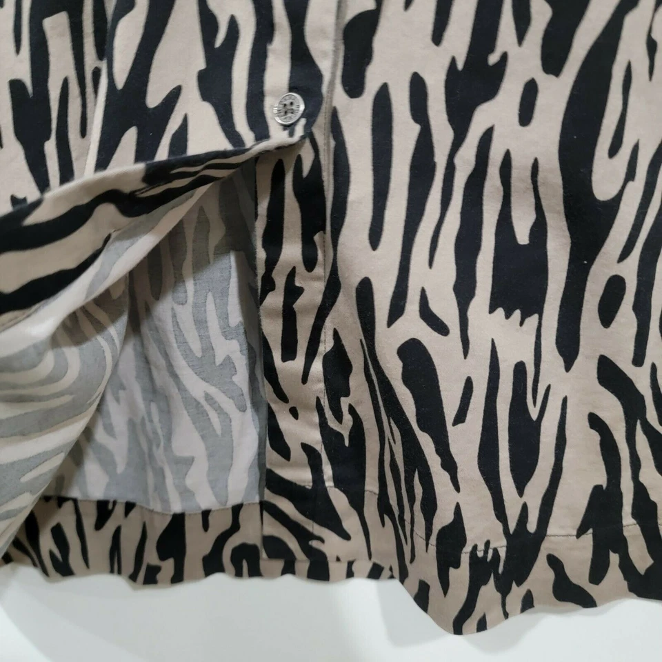Dana Buchman Womens Size 12 Animal Zebra Print Button Up Shift Dress 90s Classic - Image 4 of 4