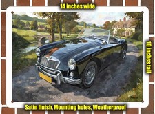 Metal Sign - 1958 Mg Mga 1500 Watercolor - 14x10 Metal Sign - 1958 Mg Mga 1500 Watercolor - 14x10