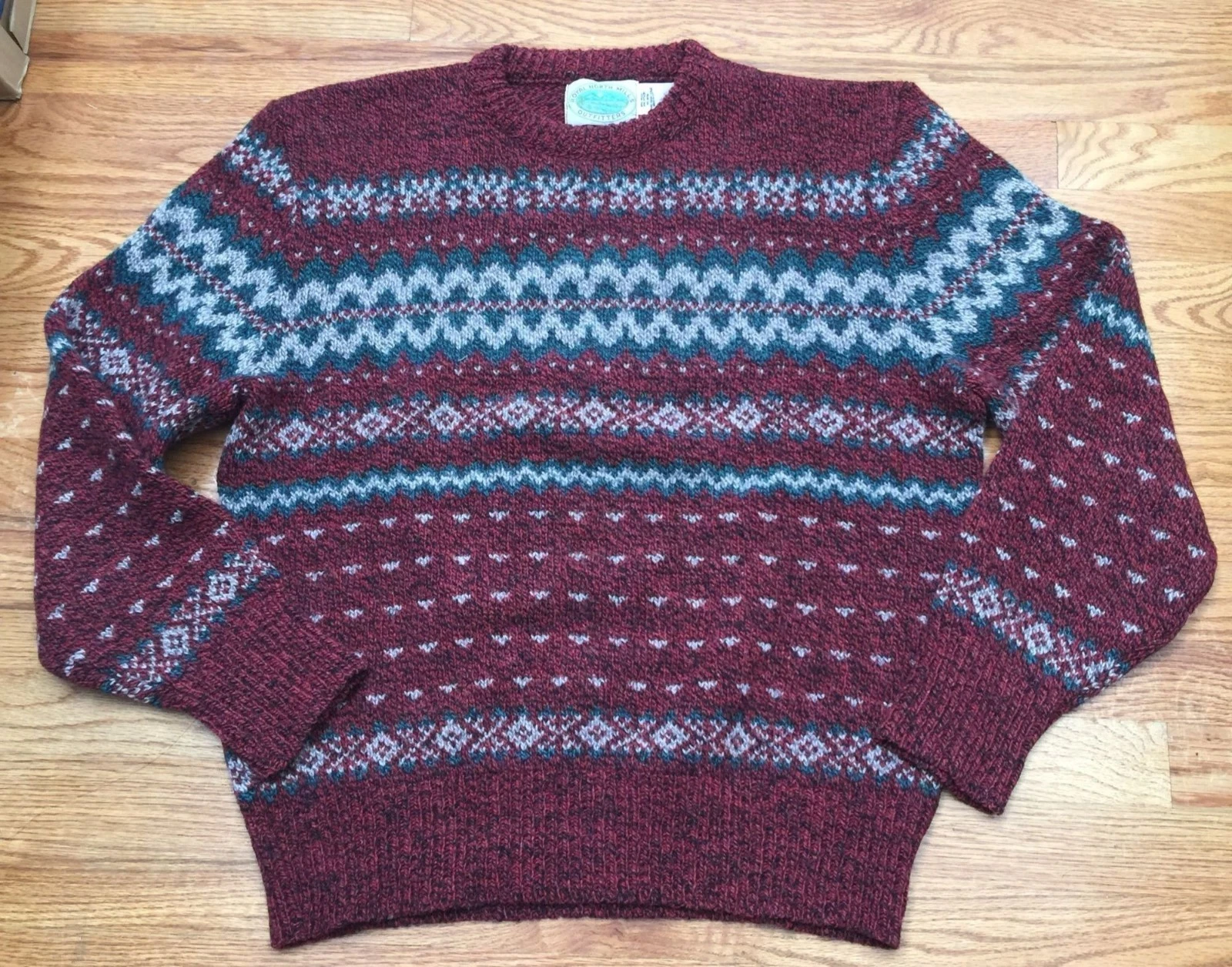 Royal North Mills Outfitters Red 85% Wool Crewneck Pullover Sweater Medium M