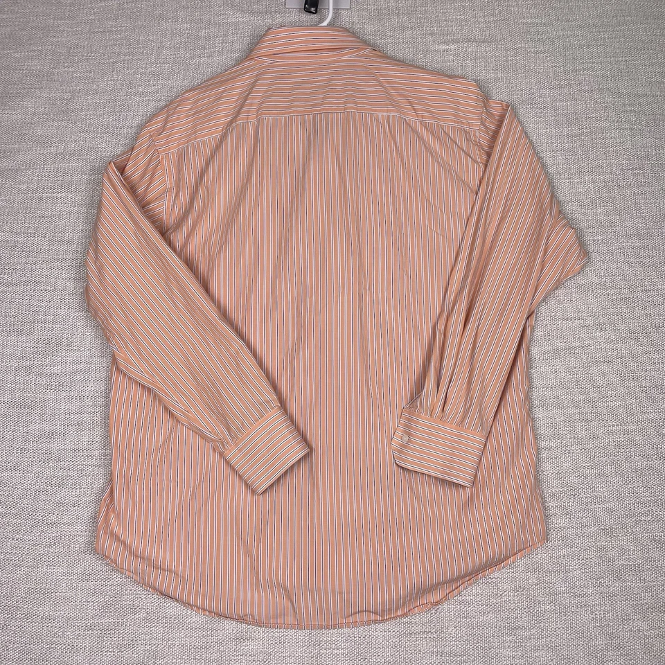 Camisa Bristol Bull XL Para Hombres L/S Abotonada Naranja Rayas Puño Abatible En muy buen estado Foto 3 de 4