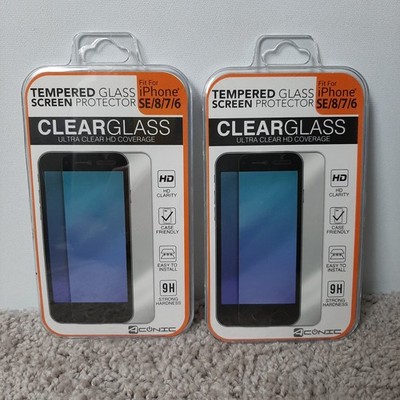 Aconic Tempered Glass Screen Protector for iPhone SE 8/7/6 (2-PACK) - NEW