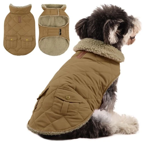 Winter Fleece Dog Coat for Small Dogs – XS Braun