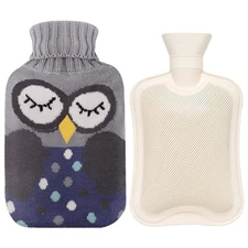 2L Rubber Hot Water Bottle with Cover Hot Water Bag for Pain Relief Hot Bag P...