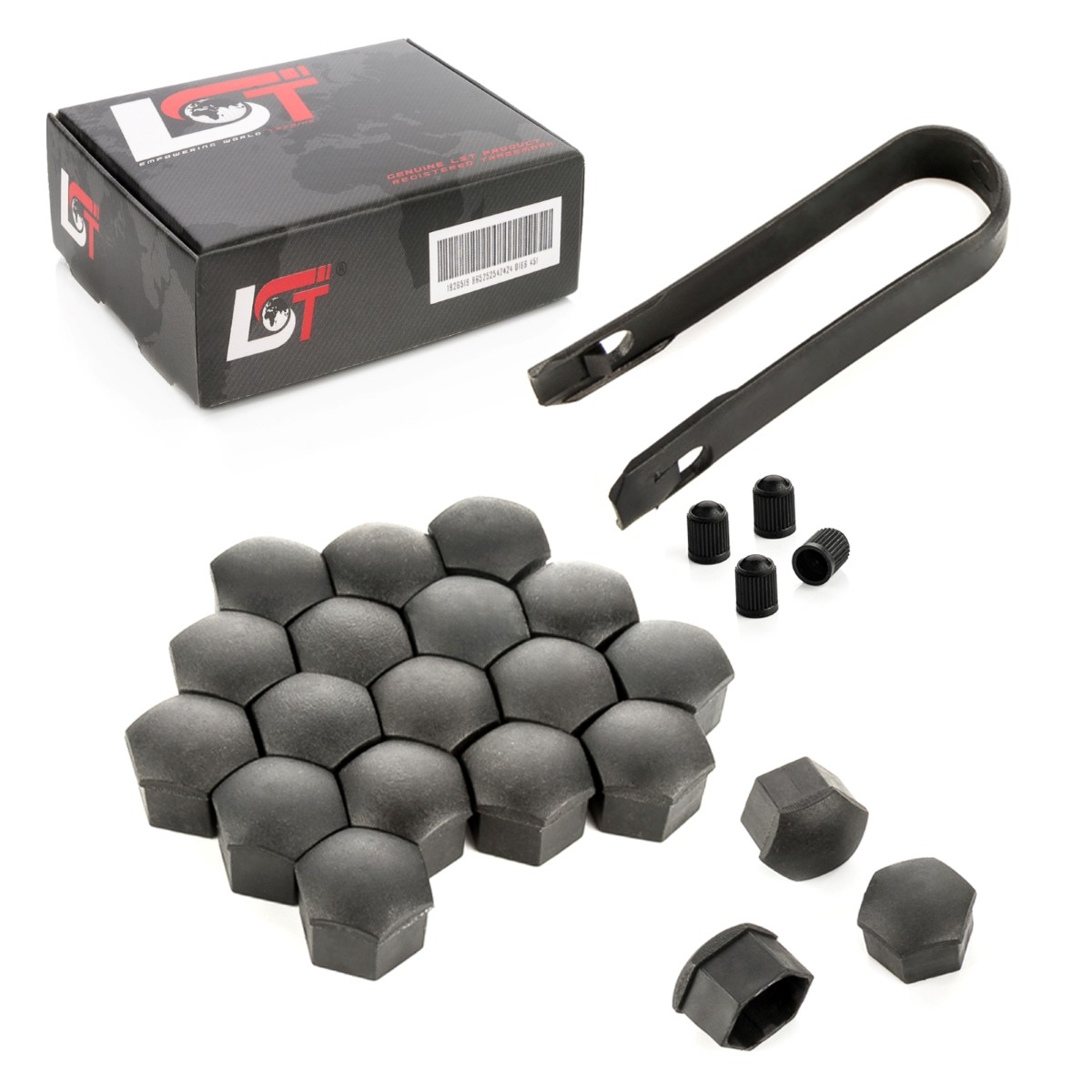 20X Wheel Bolt Caps Black Rough 17 Mm For OPEL Cars
