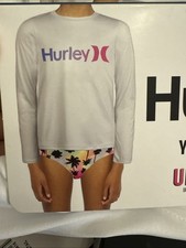 Hurley Girls Long Sleeve Dri-Fit UPF 50 Shirt White Size 10/12 Swim Top