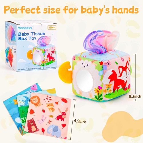 Baby Tissue Box Toy Montessori Toys for Infant 6,9,12,18 Months Sensory... - Picture 7 of 8