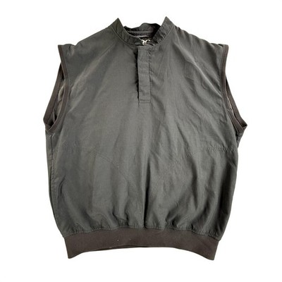 Zero Restriction Vest Mens Medium Black Golf Windbreaker Elastic Lined Pockets