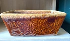 Vintage Hull Planter F17 Brown Drip Flower Pattern 8"x5"x3.5"
