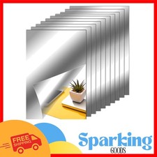 40 Self-Adhesive Mirror Tiles - Non-Glass Sheets for Elegant Interiors