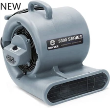 Dryser Air Mover Carpet Dryer 3 Speed 1/3 HP Industrial Floor Fan,2 GFCI Outlets
