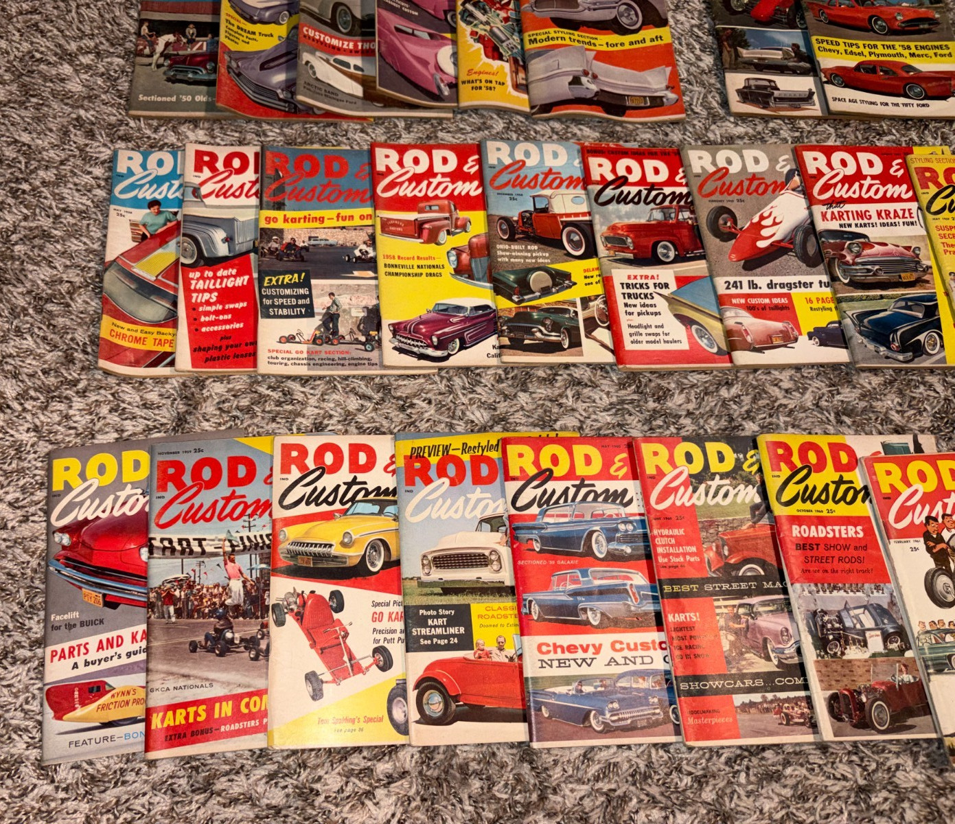 Lot Of 25 Vintage Rod & Custom Magazines Years 1957 ,1958, 1959, 1960 & 1961