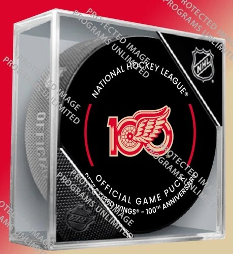2025 DETROIT RED WINGS 100TH ANNIVERSARY GAME PUCK CUBED NHL HOCKEY SEALED COA - Picture 2 of 4