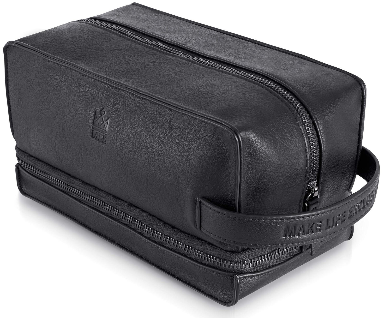 Men's Leather Travel Toiletry Bag – Grooming & Shaving Dopp Kit for Essentials