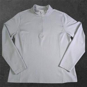 Lady Hagen Essentials Womens XL Gray Quilted Quarter Zip Golf Pullover Top