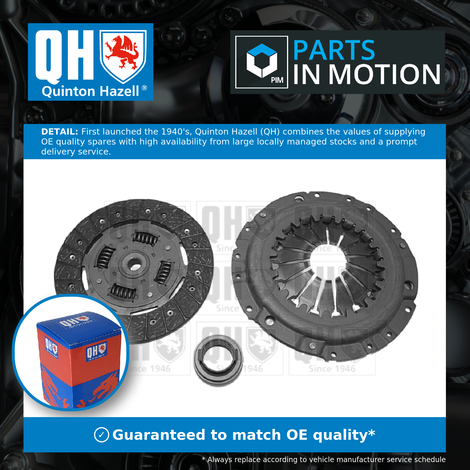 Clutch Kit 3pc (Cover+Plate+Releaser) QKT1975AF Quinton Hazell Quality New