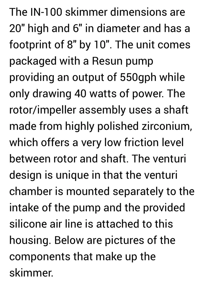 Vertex Aquaristik IN-100 Protein Skimmer (Read Description FiRST) - Image 3 of 3