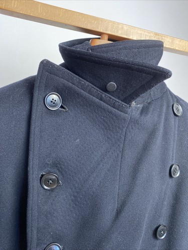 Gieves Savile Row (38) Bespoke Double Breasted 1950 Military Overcoat Jacket - Picture 11 of 23