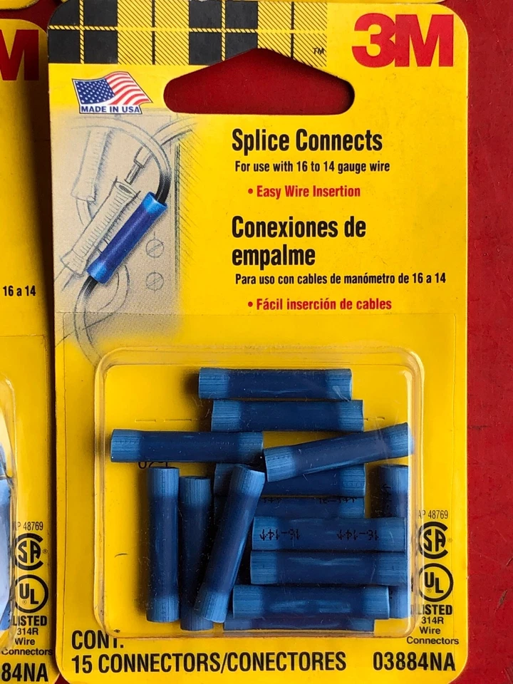 3M WIRE SPLICE CONNECTORS FOR USE WITH 22 - 18 GAUGE WIRE & 16 - 14 GAUGE WIRE - Image 4 of 4