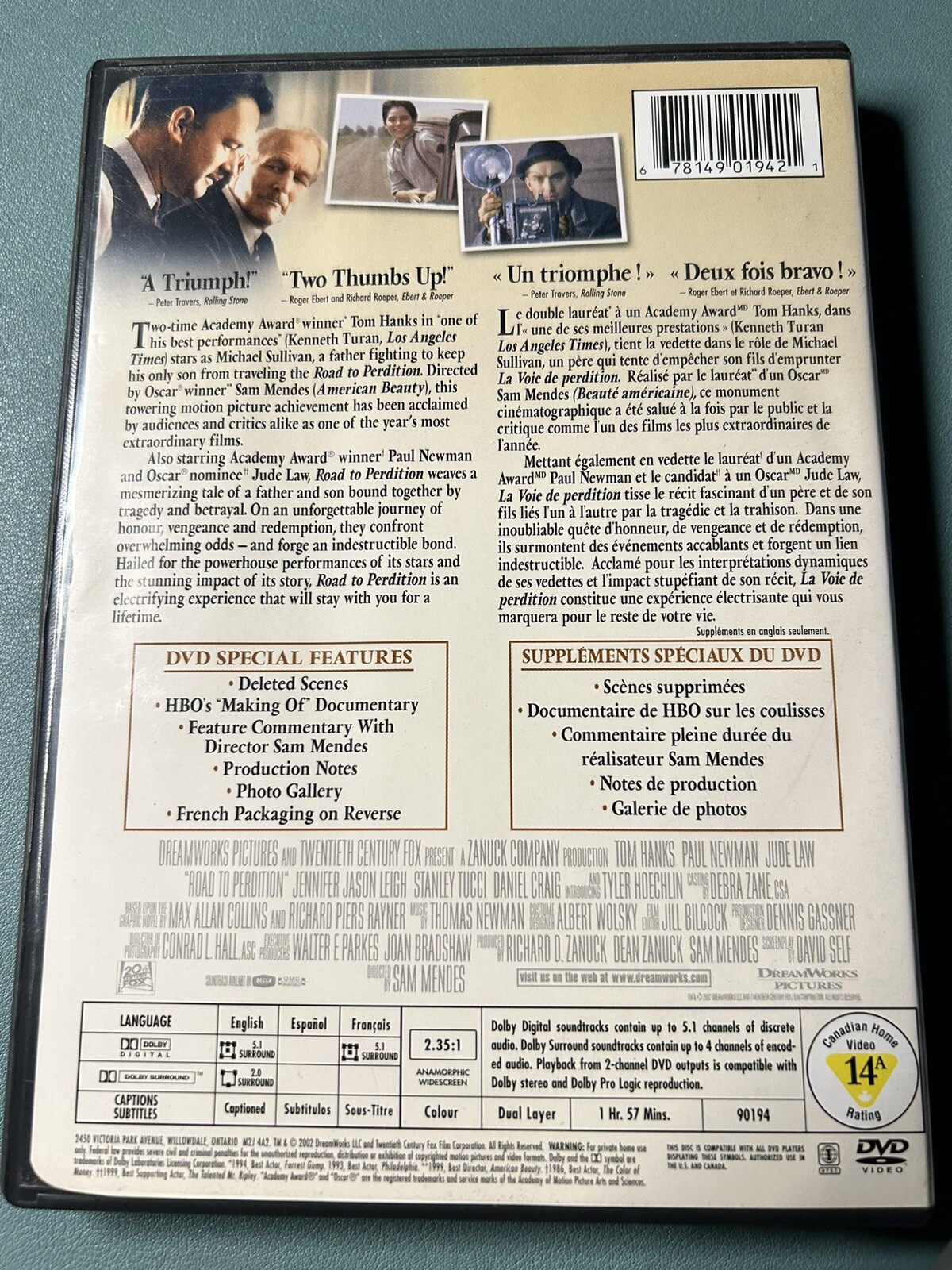 Road to Perdition Tom Hanks, Jude Law, Daniel Craig eBay