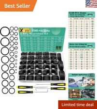 Nitrile Rubber O-Ring Assortment Kit - 1540 Pcs for Plumbing & Automotive Needs