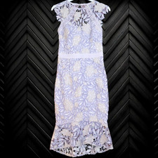 £95 LIPSY LONDON SZ 6 LILAC PURPLE LACE MIDI DRESS WEDDING RACES PARTY BUSINESS