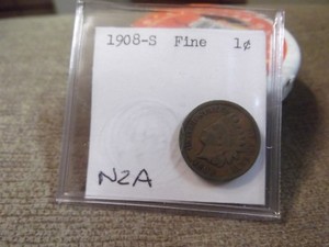 1908-S INDIAN CENT FINE+/very fine (N2A)