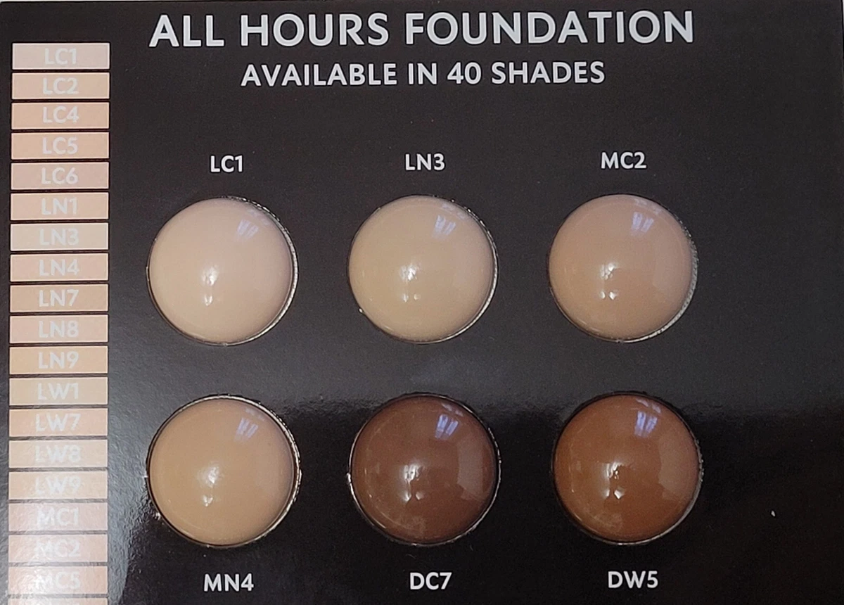 Yves Saint Laurent All Hours Full Coverage Foundation 6 Samples Card