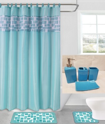 19 piece Bathroom Combo 2 Tone Different Design Mix & Match Bath Accessory Set