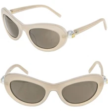 GIVENCHY 4G PEARL 40070 Beige Brown Crystal Embellished GV40070U Wrap Sunglasses