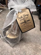 Oliver Drab Farm Dish Soap Citrus Trio- soap puck, ramican, dish brush-NEW