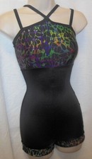 Crocodile Foil MultiColor shorty unitard Dance Acro rollup leg over 10 available
