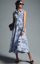 New Anthropologie Maeve Collared Sleeveless Shirt Dress  Size US 0