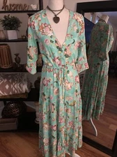 Sunday Mi Amor Anthropology Floral Print  maxi dress Size S - NWOT