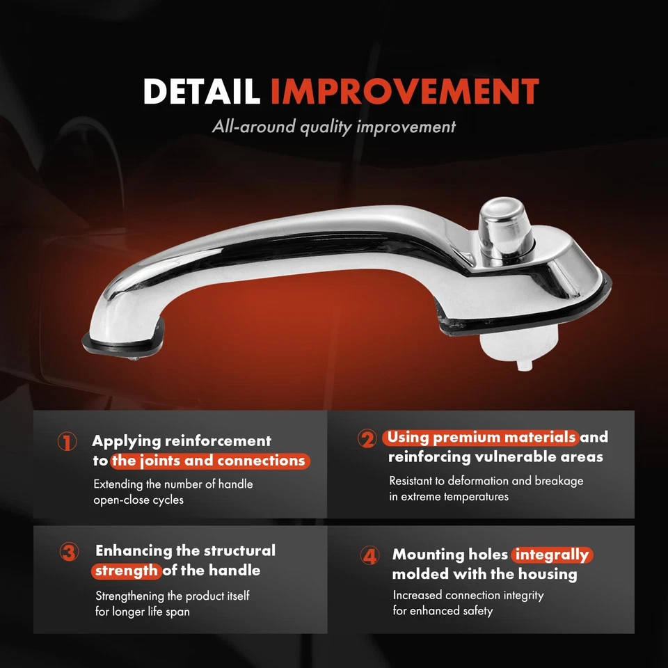 Bisel de mango exterior cromado delantero izquierdo o derecho para Mack DM DMC DMM R R RB RD RL Foto 3 de 4