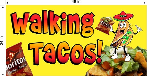 WALKING TACOS TACO IN A BAG VINYL HORIZONTAL BANNERS (CHOOSE A SIZE) DORITOS - Picture 2 of 7