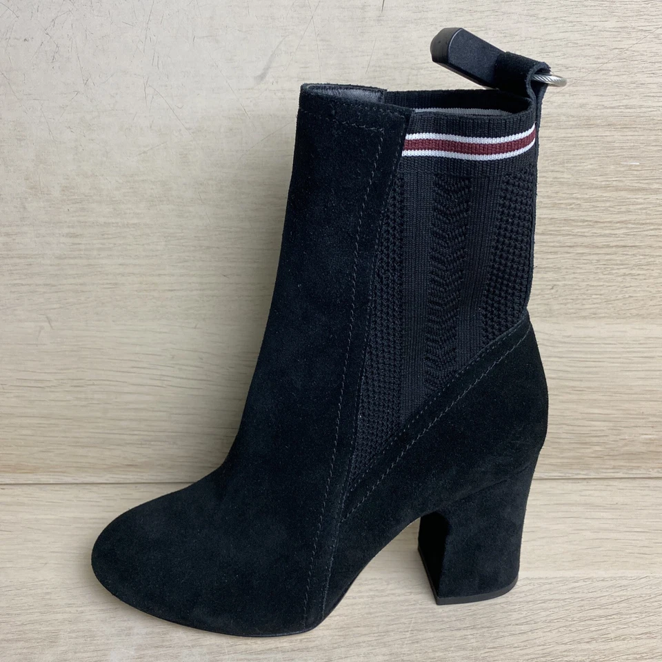 Botas Etienne Aigner “MARELLE” negras de gamuza/textil punta redonda, talla 6,5 M Foto 3 de 4