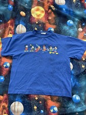 Vtg 90s Disney Mickey Mouse Blue Shirt Kids Size 5/6 Single Stitch H24