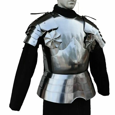 Medieval Half Armor Chest Plate Shoulder Pauldron Half Armor Set Halloween Gift - image 1 of 4