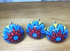 Keramik Möbelknopf 3 Stück dekorativer Griff 4 cm Vintage-Look Kommodenknopf