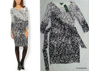 ralph lauren side tie jersey dress