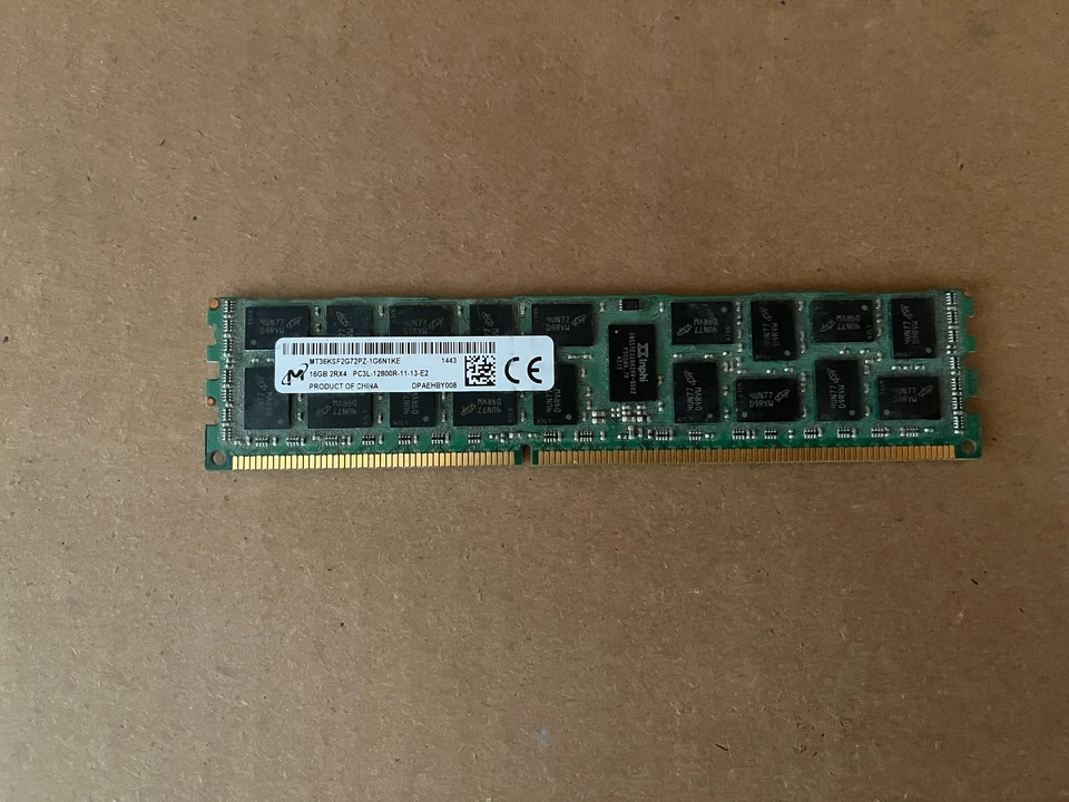 MICRON 16GB PC3-12800 RDIMM MT36KSF2G72PZ-1G6N1KE SERVER MEMORY RAM L2-9(6) - Image 2 of 4