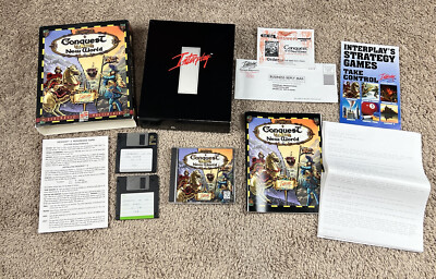 CONQUEST OF THE NEW WORLD Descent II 1996 PC Game Box Strategy Game Interplay