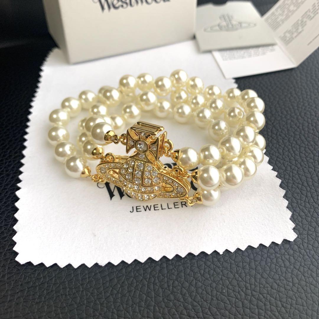 Vivienne Westwood Bracelet 3 layers pearl gold NO BOX [EJ913 | eBay