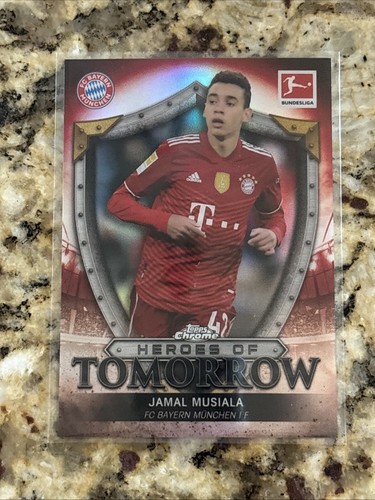 Jamal Musiala #HT-JM 2021 Topps Chrome Bundesliga Heroes of Tomorrow card