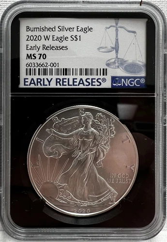 2020-W Burnished Silver Eagle Early Release NGC MS70