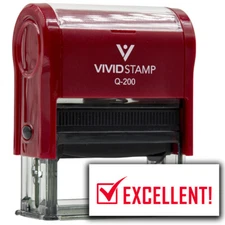Vivid Stamp Excellent! Teacher Feedback Self-Inking Rubber Stamps