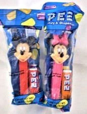 PEZ DISNEY MICKEY AND MINNIE SET OUTLINED EYES FACTORY PACKAGED NEW